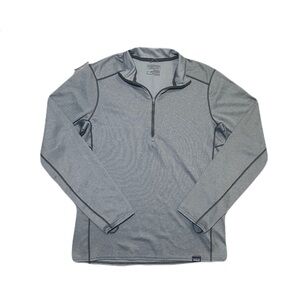 Patagonia Capilene Midweight Base Layer Mens Small 1/4 Zip Pullover Gray